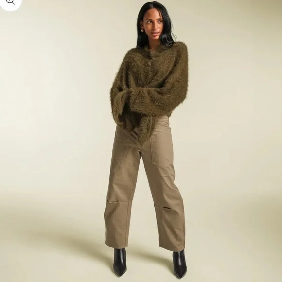 AWET New York MAKE CARDIGAN Forest Green Size Large - Picture 2 of 8